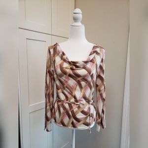 Orange USA Multicolor Belted Top